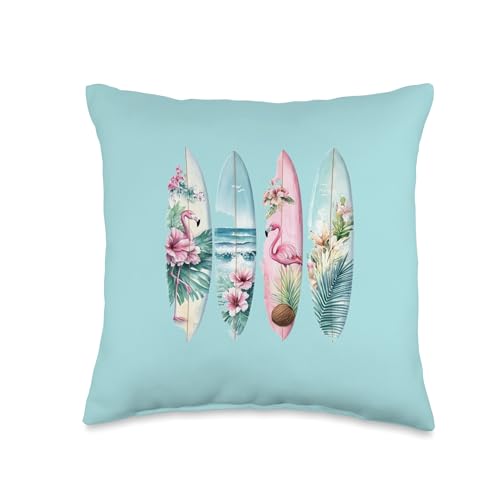Summer Surfboards Throw Pillow