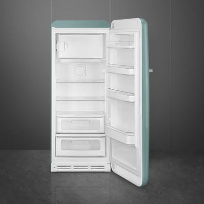Smeg Retro Style FAB28 50s Style Refrigerator, Right Hinge, Matte Jade – 9.93 Cu. Ft. – Made in Italy