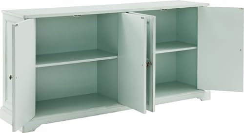 Crosley Furniture Holbrook Traditional Sideboard Buffet Cabinet, Kitchen Storage, Living Room TV Stand, Distressed Seafoam Blue