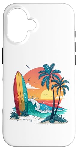 Surfer Sunset Beach Case for iPhone 16