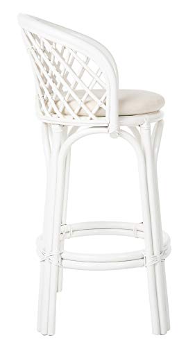 Kouboo Rattan Criss-Cross, White Kitchen Counter Stool, Height (1110170)