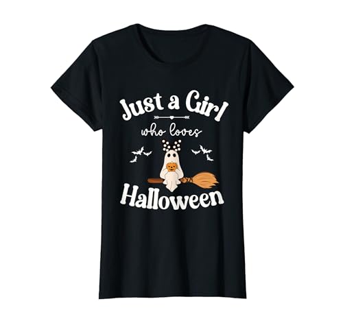 Just A Girl Who Loves Halloween Ghost Witch T-Shirt