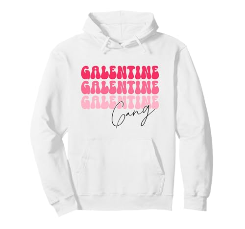 Galentine Gang Retro Valentines Day Pullover Hoodie