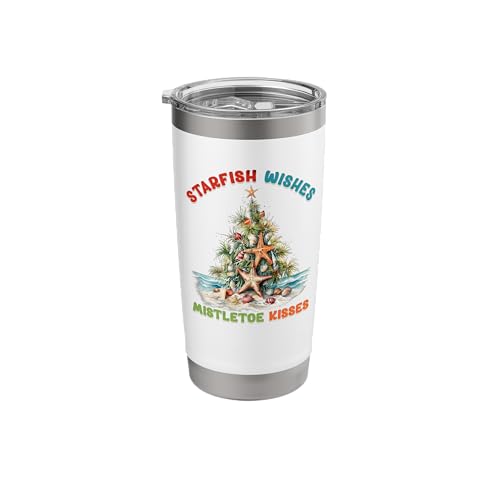Starfish Wishes Beachy Christmas Stainless Steel Insulated Tumbler