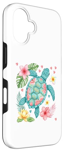 Floral Sea Turtle Case for iPhone 16