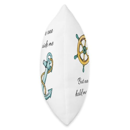 Nautical Shipwheel Anchor Guide Throw Pillow