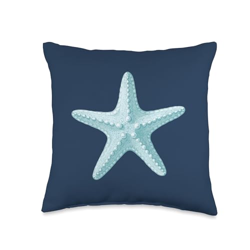 Coastal Starfish Throw Pillow