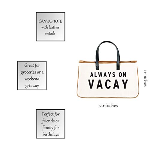 Santa Barbara Design Studio Tote Bag For Women Hold Everything 100% Cotton Canvas Shoulder Bag, Large, Always On Vacay