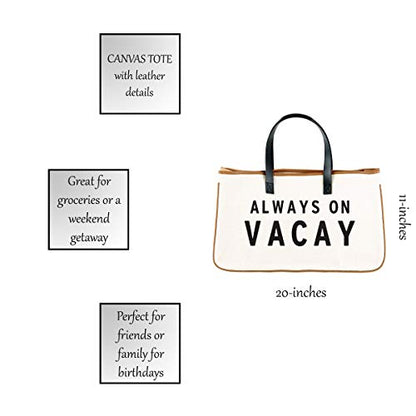 Santa Barbara Design Studio Tote Bag For Women Hold Everything 100% Cotton Canvas Shoulder Bag, Large, Always On Vacay