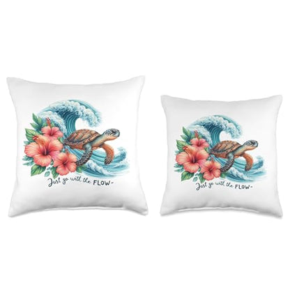 Just Go with The Flow Throw Pillow