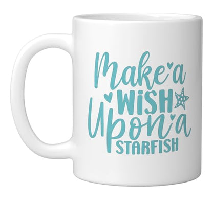 Beachy Wish Upon A Starfish Ceramic Mug