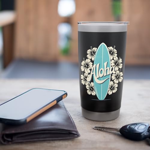 Aloha Floral Surfboard Stainless Steel Insulated Tumbler