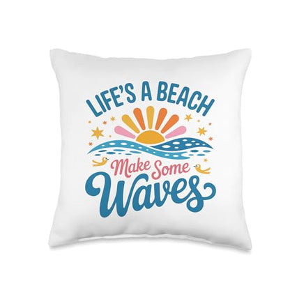 Beach Life Summer Throw Pillow