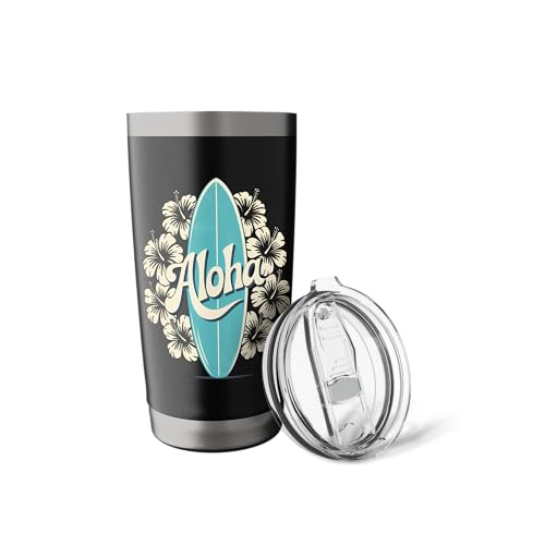 Aloha Floral Surfboard Stainless Steel Insulated Tumbler