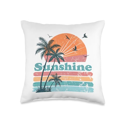 Sunshine Tropical Throw Pillow