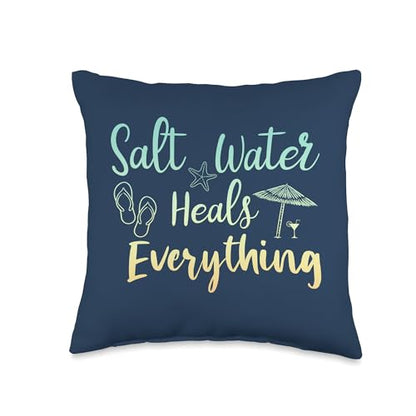 Salt Water Heals Everything Throw Pillow