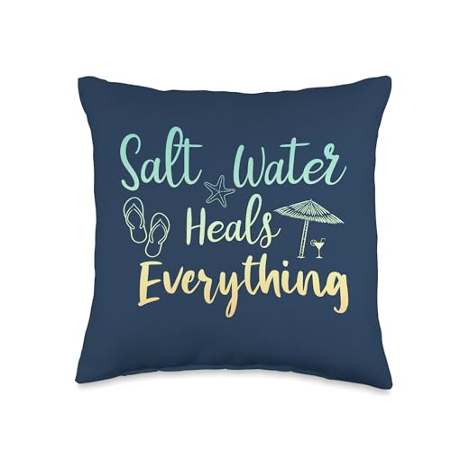 Salt Water Heals Everything Throw Pillow