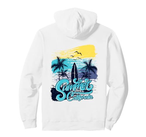 California Summer Surfing Pullover Hoodie