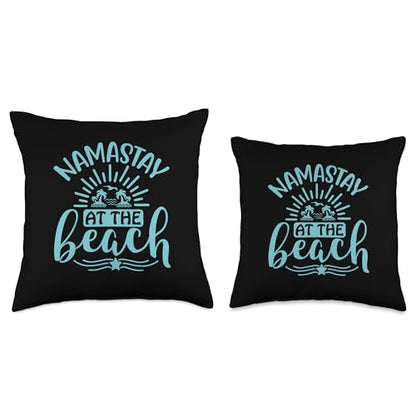 Namastay At The Beach Throw Pillow