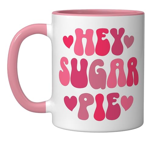 Hey Sugar Pie Retro Valentines Day Ceramic Mug