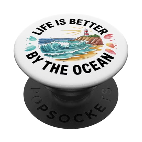 Life is Better by The Ocean PopSockets Adhesive PopGrip