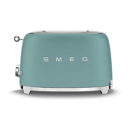 SMEG 2 Slice Toaster with 6 Presets and Defrost Function and Removable Crumb Tray (Jade)