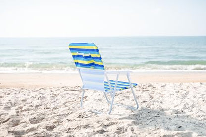 Caribbean Joe Folding Beach Chair, 1 Position Lightweight and Portable Foldable Outdoor Camping Chair with Carry Strap, Bold Stripe