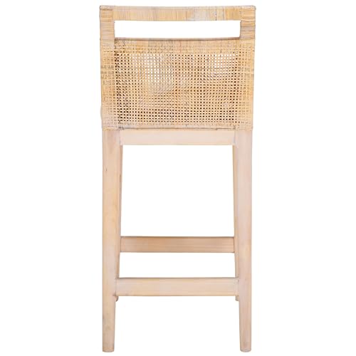 SAFAVIEH Home Collection Darin 24-inch Natural White Wash/White Cushion Counter Stool (Fully Assembled)