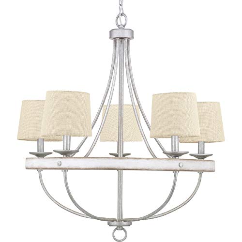 Progress Lighting Gulliver Collection 5-Light Coastal Chandelier Light Galvanized,Gray