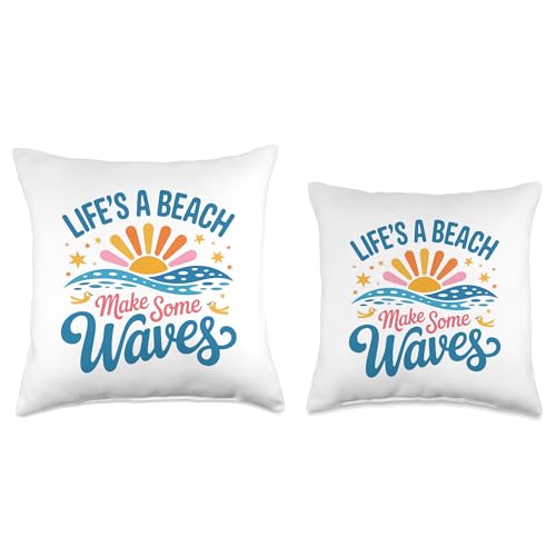 Beach Life Summer Throw Pillow