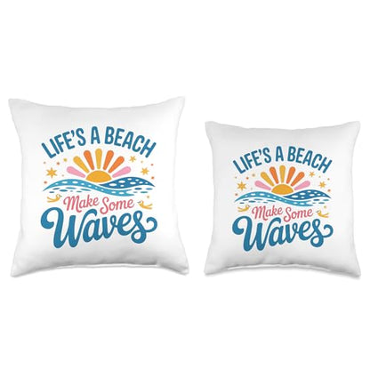 Beach Life Summer Throw Pillow