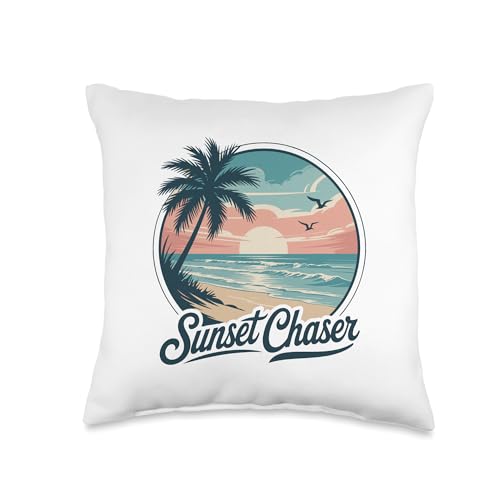Tropical Beach Sun Throw Pillow