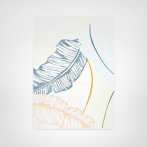 Tommy Bahama Cay Palm Fronds Indoor Outdoor Area Rug, Leaf Coastal Design, UV Fade Resistant, Ivory, 7'10"x10'2"