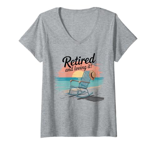 Womens Retired and Loving It V-Neck T-Shirt
