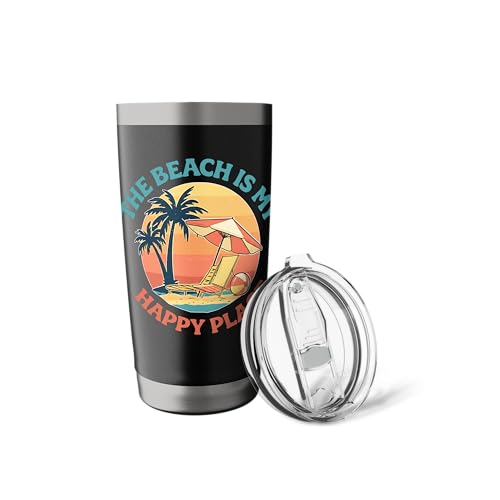 The Beach Is My Happy Place Stainless Steel Insulated Tumbler