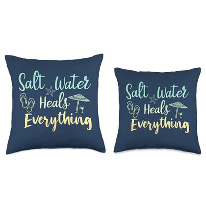Salt Water Heals Everything Throw Pillow