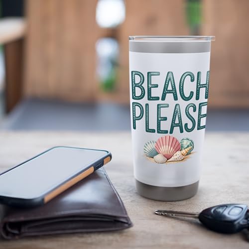 Beach Please Funny Stainless Steel Insulated Tumbler