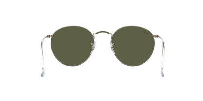 Ray-Ban Unisex RB3447 Round Metal Round Sunglasses, Matte Silver/Light Green Mirrored Silver, 50 mm