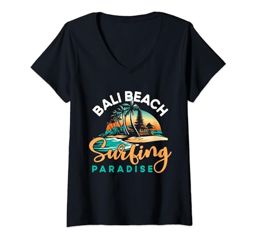 Womens Bali Surf Paradise V-Neck T-Shirt