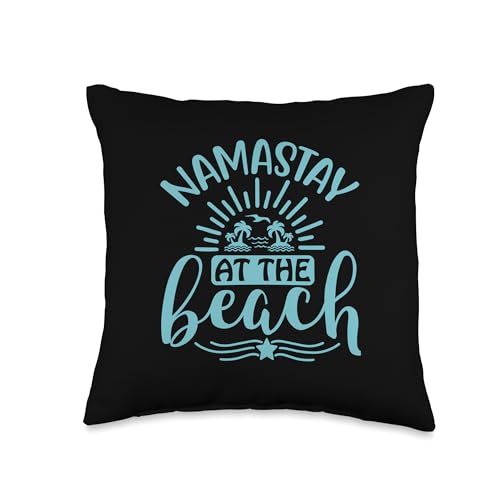 Namastay At The Beach Throw Pillow