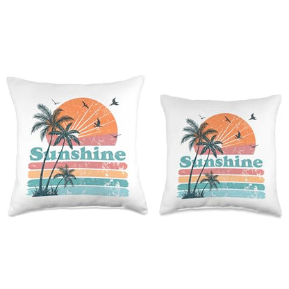 Sunshine Tropical Throw Pillow