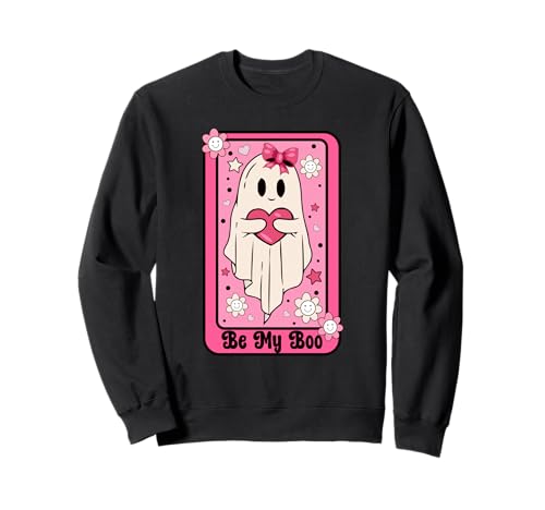Be My Boo Retro Ghost Valentine Tarot Card Sweatshirt