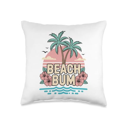 Beach Bum Throw Pillow