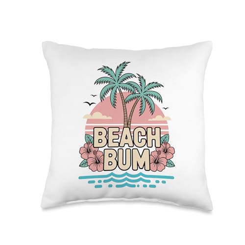 Beach Bum Throw Pillow