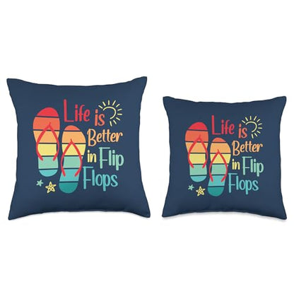 Life is Better in Flip Flops Throw Pillow