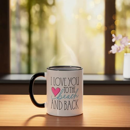 I Love You To The Beach And Back Ceramic Mug, Black/White