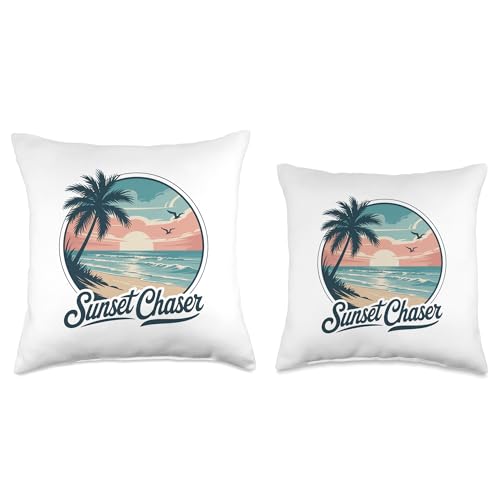 Tropical Beach Sun Throw Pillow