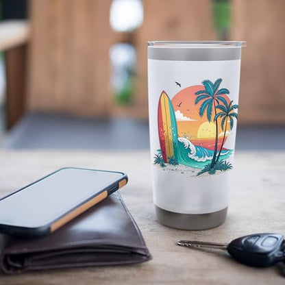 Surfer Sunset Beach Stainless Steel Insulated Tumbler
