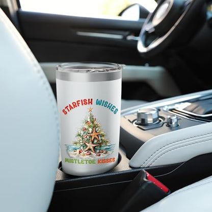 Starfish Wishes Beachy Christmas Stainless Steel Insulated Tumbler