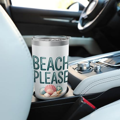 Beach Please Funny Stainless Steel Insulated Tumbler